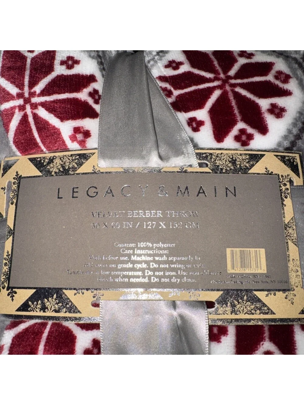 Legacy & Main Velvet Berber Throw 50x60 - New